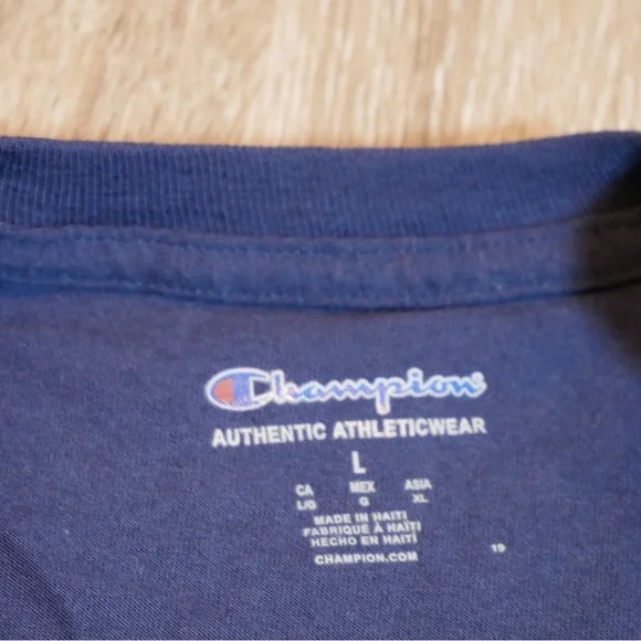 Champion Men's Dark Blue Short Sleeve Tee - Picture 2 of 3